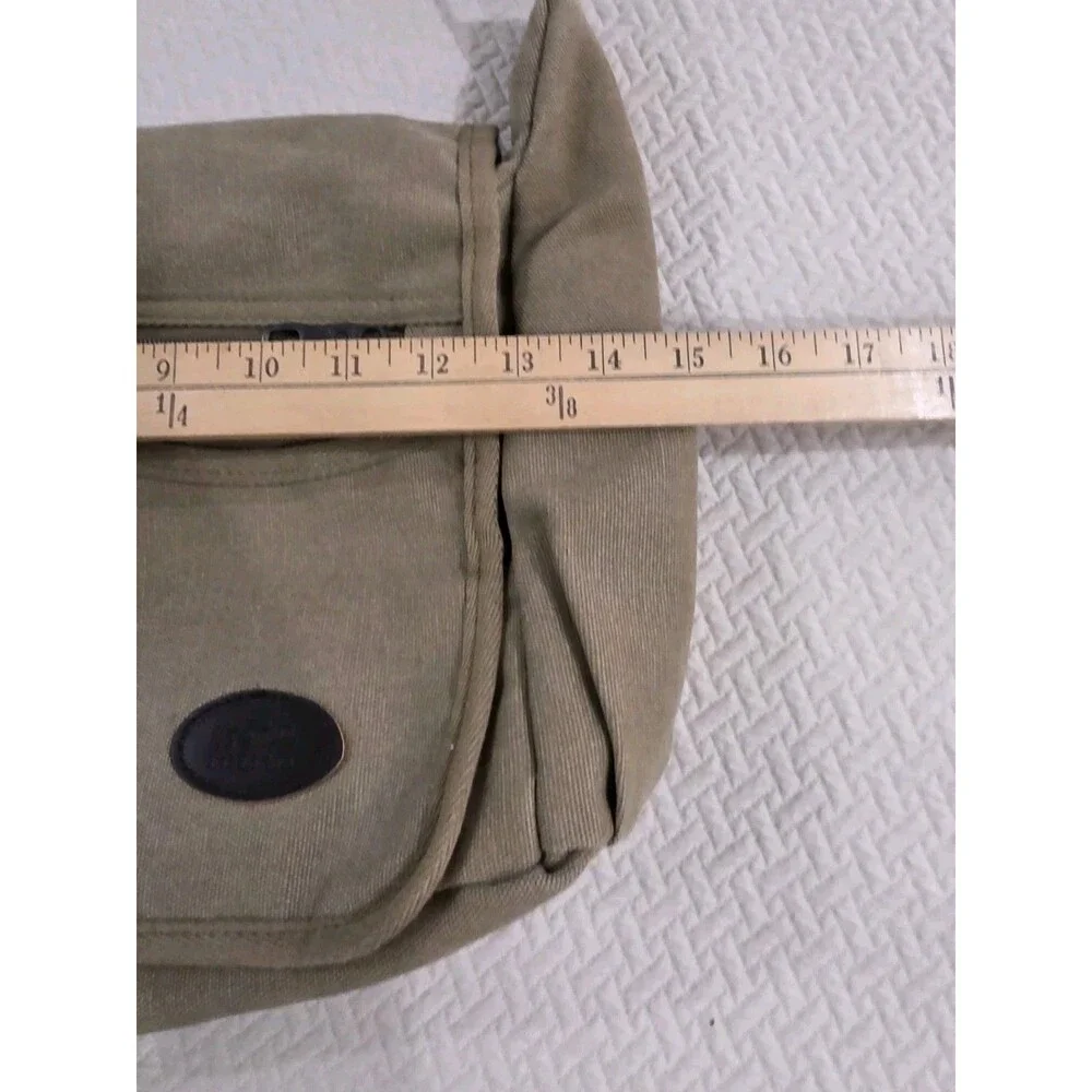 Fu Li Ma Vintage Khaki Canvas Messenger Bag Multi Pocket Crossbody Sling Satchel